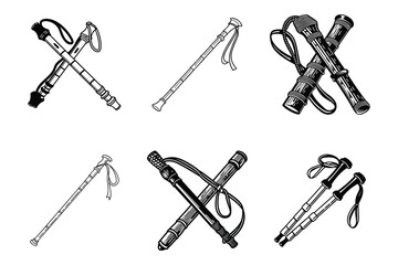 Naklejka premium Bamboo Hiking Stick svg