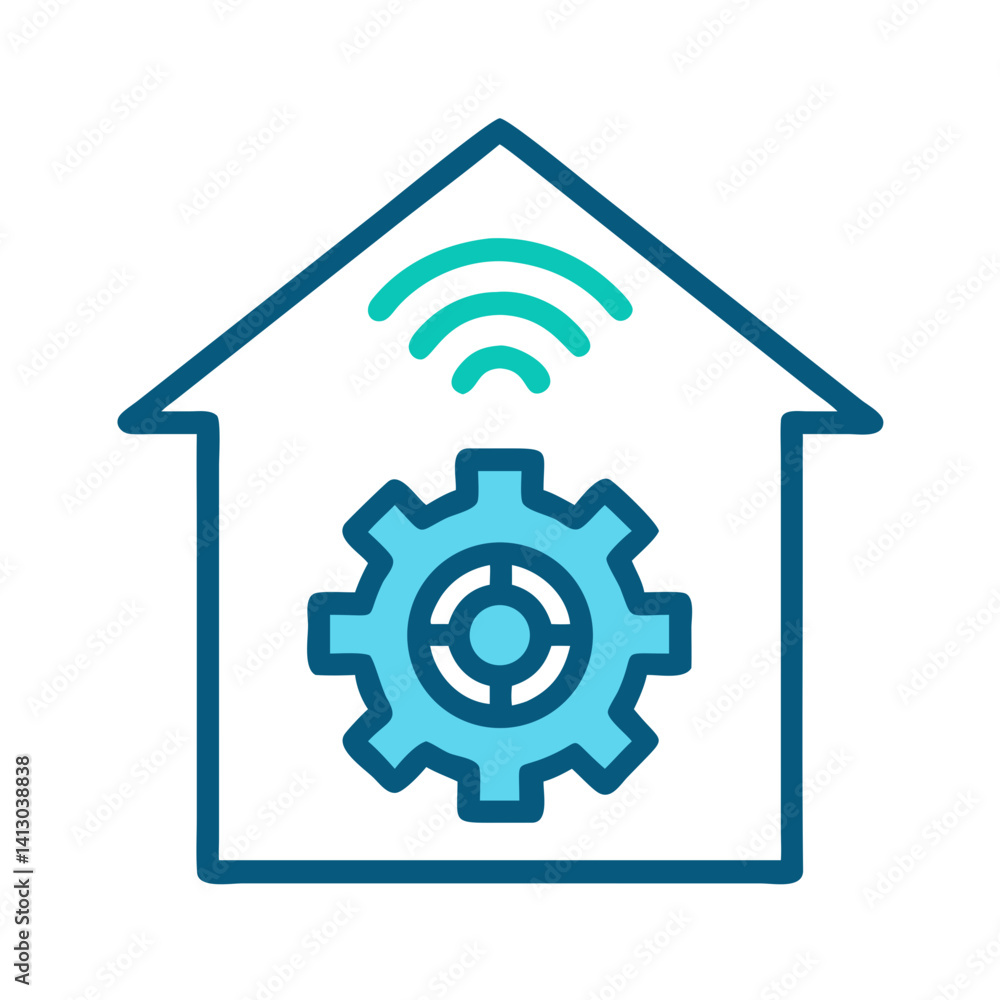 Poster smart home settings icon representing automation system control