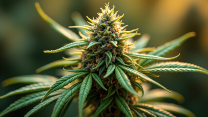 Close-up of a THC crystalline resin gland on a cannabis flower.