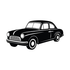 Classic old vintage car automobile silhouette artwork design