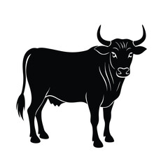 Cow graphic icon. Cow black silhouette isolated on white background. Vector illustration