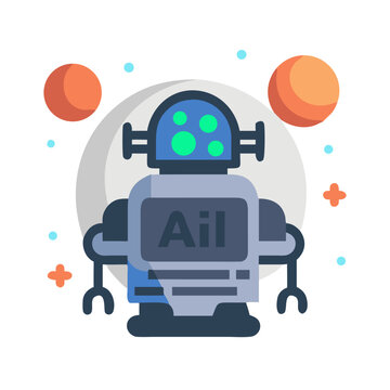 Space Robot Icon &ndash; Interplanetary Robot Symbol, Futuristic Exploration Machine