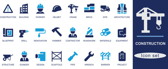 Construction icon set.