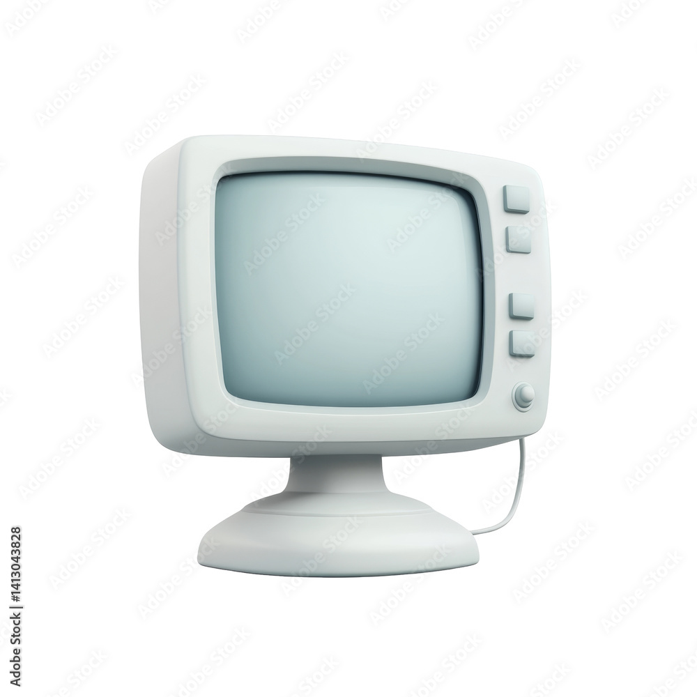 Aufkleber classic retro computer monitor with curved screen and control buttons on the side