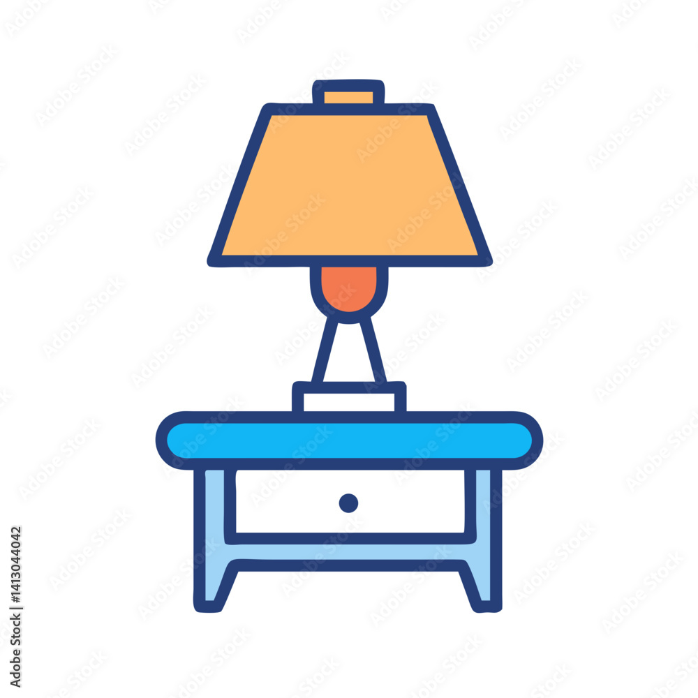 Poster Table Lamp Icon Representing In-Room Lighting