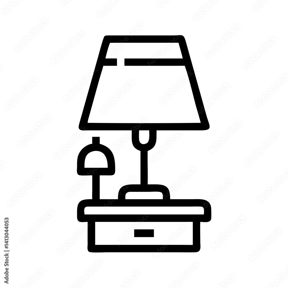 Poster Table Lamp Icon Representing In-Room Lighting