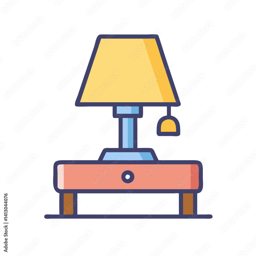 Poster Table Lamp Icon Representing In-Room Lighting