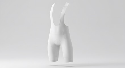 White Cycling Bib Shorts Mockup Product Photography on White Background Studio Shot