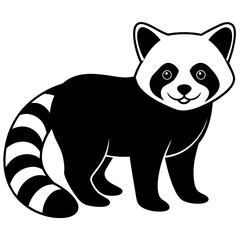 Animal Red Panda silhouette vector illustrator 
