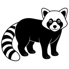Animal Red Panda silhouette vector illustrator 
