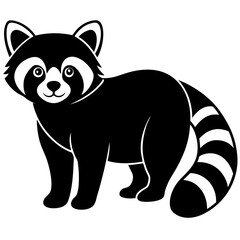 Animal Red Panda silhouette vector illustrator 