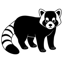 Animal Red Panda silhouette vector illustrator 