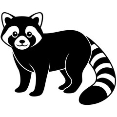 Animal Red Panda silhouette vector illustrator 