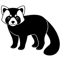 Animal Red Panda silhouette vector illustrator 