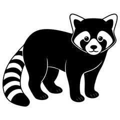 Animal Red Panda silhouette vector illustrator 