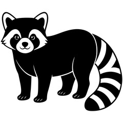 Animal Red Panda silhouette vector illustrator 