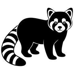 Animal Red Panda silhouette vector illustrator 
