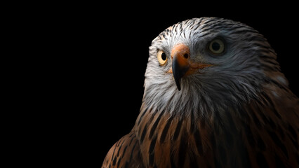 Close-Up Portrait Of A Red Kite (Milvus Milvus) 16x9