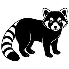 Animal Red Panda silhouette vector illustrator 