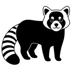 Animal Red Panda silhouette vector illustrator 
