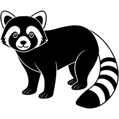 Animal Red Panda silhouette vector illustrator 