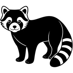 Fototapeta premium Animal Red Panda silhouette vector illustrator 