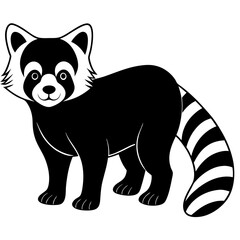 Animal Red Panda silhouette vector illustrator 