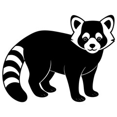 Animal Red Panda silhouette vector illustrator 