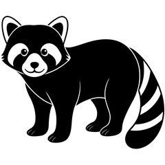 Animal Red Panda silhouette vector illustrator 