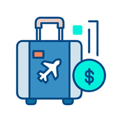 Obraz premium Travel Luggage Icon Representing Business Trip and Portable Suitcase