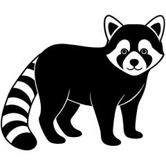 Animal Red Panda silhouette vector illustrator 