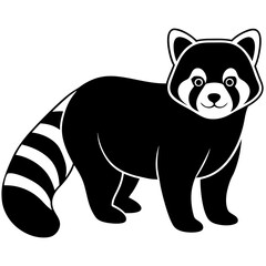 Animal Red Panda silhouette vector illustrator 