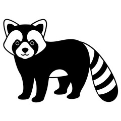 Animal Red Panda silhouette vector illustrator 