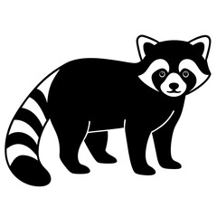 Animal Red Panda silhouette vector illustrator 