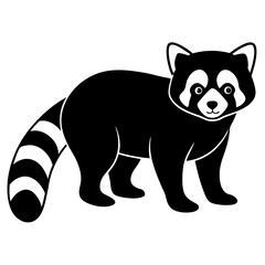 Animal Red Panda silhouette vector illustrator 