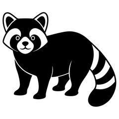 Animal Red Panda silhouette vector illustrator 
