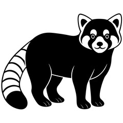 Animal Red Panda silhouette vector illustrator 