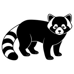 Animal Red Panda silhouette vector illustrator 