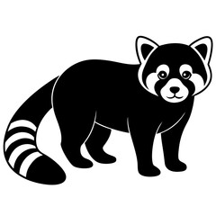 Animal Red Panda silhouette vector illustrator 