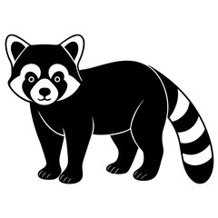 Animal Red Panda silhouette vector illustrator 