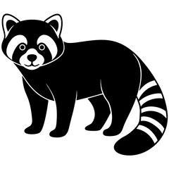 Animal Red Panda silhouette vector illustrator 