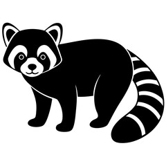Animal Red Panda silhouette vector illustrator 