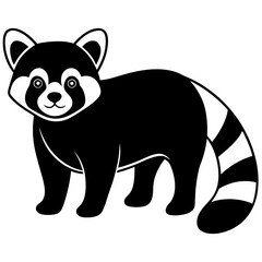 Animal Red Panda silhouette vector illustrator 