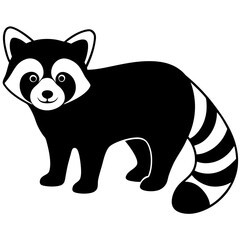 Animal Red Panda silhouette vector illustrator 