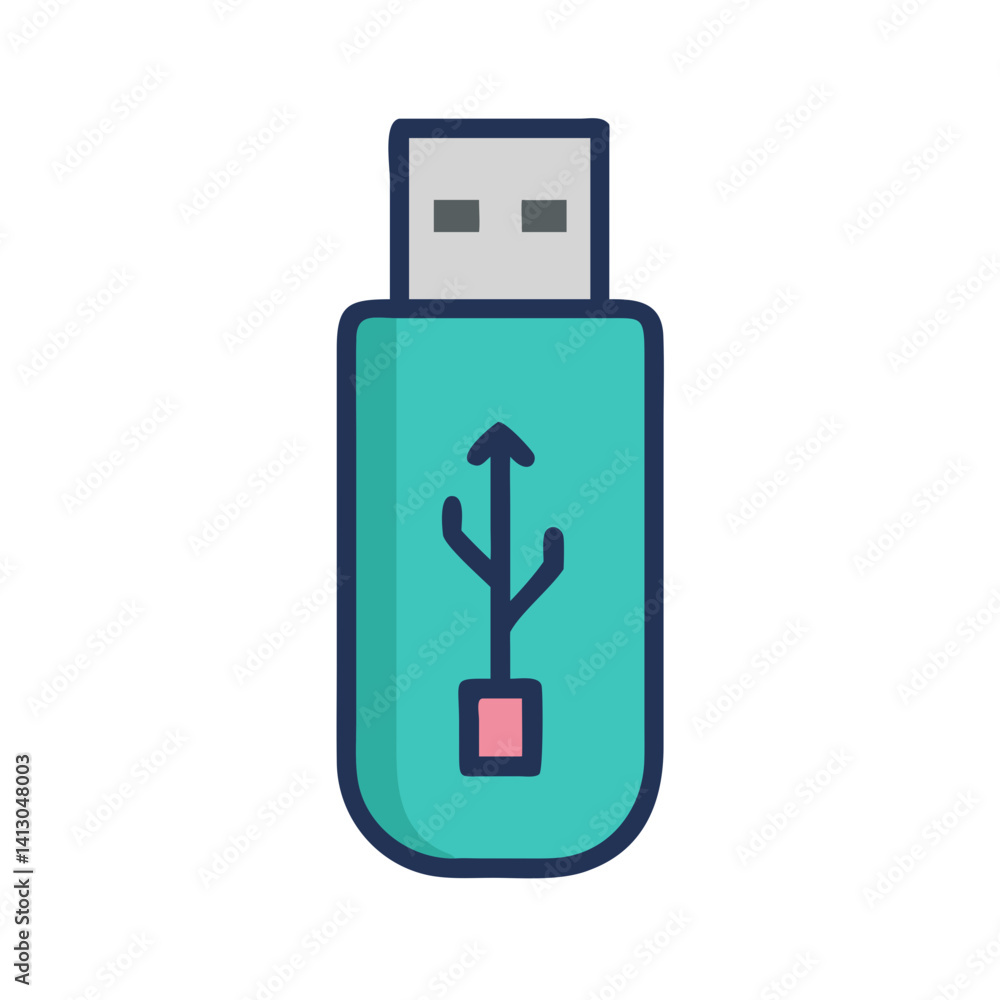 Fototapete usb flash drive icon representing portable file storage and data transfer