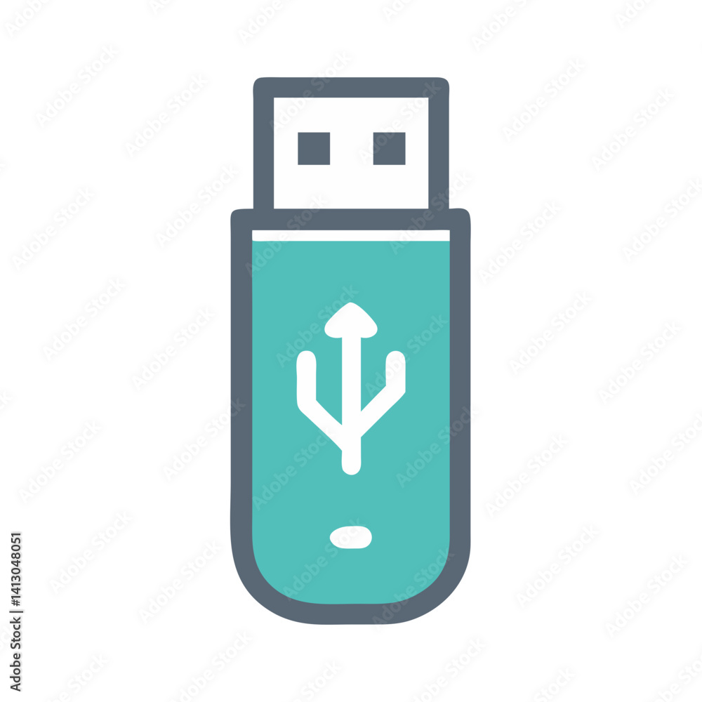 Fototapete usb flash drive icon representing portable file storage and data transfer