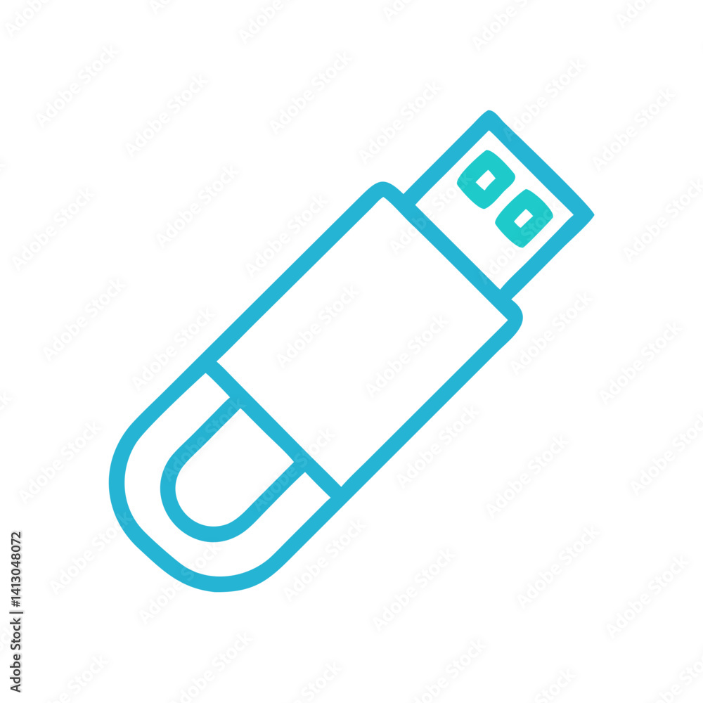 Fototapete usb drive icon representing portable storage device and data transfer tool