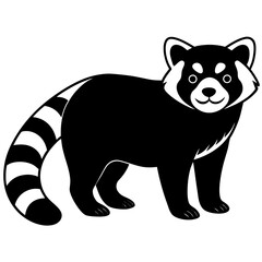 Animal Red Panda silhouette vector illustrator 