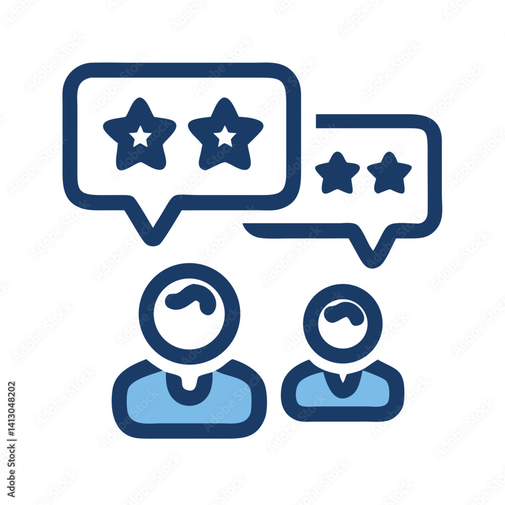 Poster User with Star Rating Bubble Icon Representing Personal Review and Feedback Evaluation