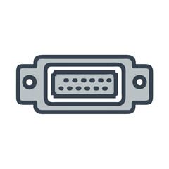 Fototapeta premium VGA Connector Icon Representing Video Display Port and Analogue Signal Interface